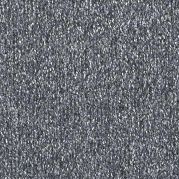 Draufsicht auf Vorwerk Celina 3S22 blau Teppichboden mit Preisschild 79,95 €/m²